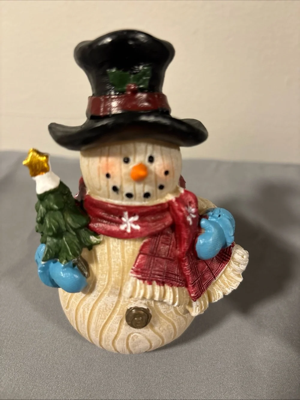 Holiday Snowman Figurine Set - Red & Blue Accents